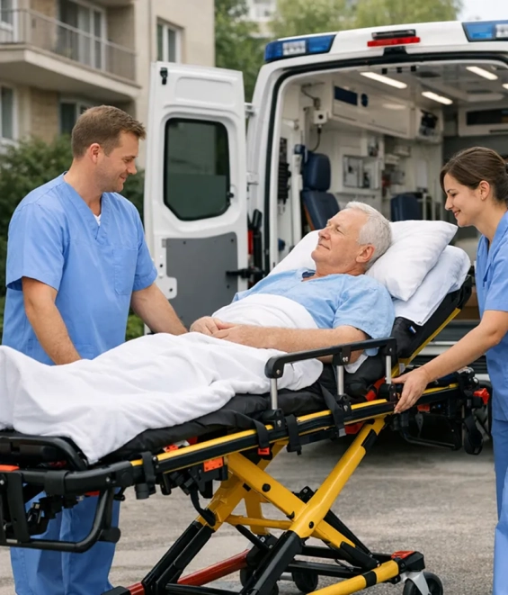 Перевозка мужчины на рентген и томографию